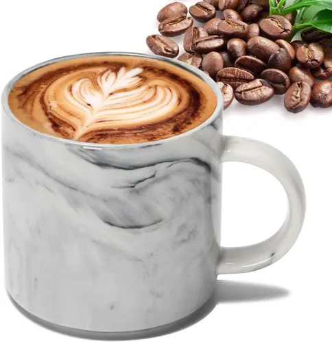 Miniatura 4 de M101 - Tazas de café apilables de 12 onzas para oficina, taza de cerámica de mármol novedosa para niños y niñas, amantes, mujeres y hombres, juego