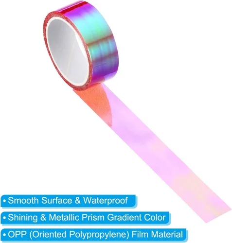 Miniatura 3 de PATIKIL Cinta metalizada de 0.59 pulgadas x 5.5 yardas, 6 rollos de papel de aluminio holográfico autoadhesivo para espejo, adhesivo metálico