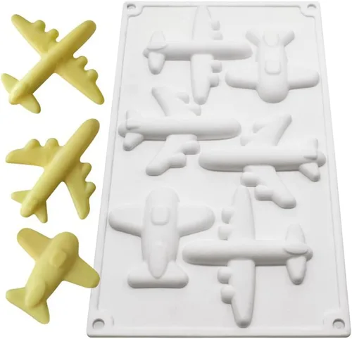 Miniatura 4 de Molde de silicona para avión, decoración de cupcakes, herramientas de decoración de pasteles, arcilla de caramelo, moldes de pasta de chocolate, 1