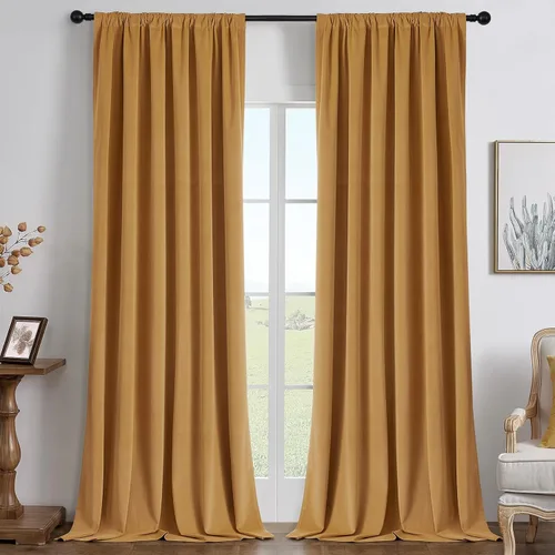 Miniatura 11 de Joydeco - Cortinas opacas 100% azul rey, 84 pulgadas, 2 paneles, cortinas de terciopelo azul rey de lujo para dormitorio y sala de estar, cortinas