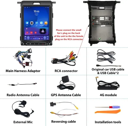 Miniatura 3 de Actualización estéreo de radio de coche para Ford F150 2013-2014, Android 13 8 Core [4 GB+64 GB] Unidad principal con pantalla táctil estilo T