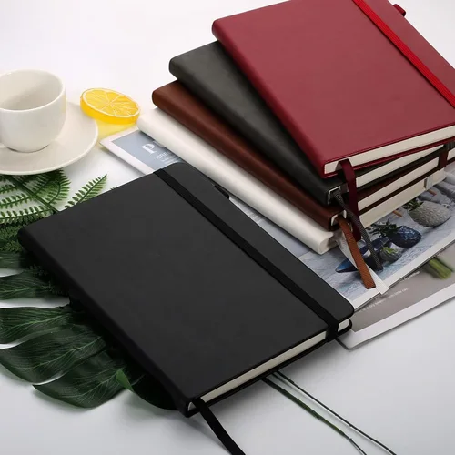 Miniatura 2 de Paquete de 5 cuadernos punteados con bucle para bolígrafo, cuaderno de tapa dura para el trabajo, papel grueso de alta calidad de 3.53 oz/m²