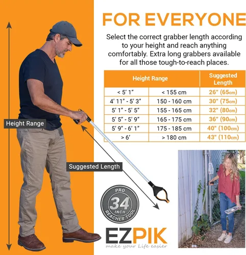 Miniatura 6 de EZPIK Pro Herramienta de Agarre de 34" para Personas Mayores - Agarradores para Ancianos Herramienta de Alcance de Servicio Pesado Recogedor