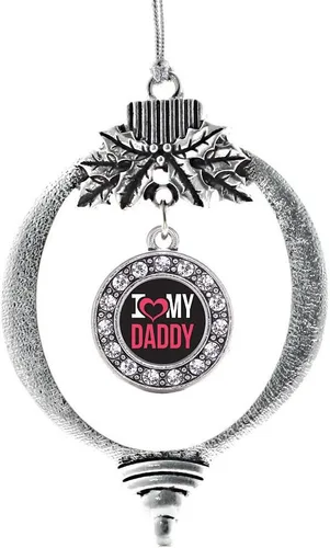 Miniatura 59 de Inspired Silver - Twin One - Adorno festivo de Navidad de plata - Adorno festivo de árbol de Navidad con dije de círculo y circonita cúbica
