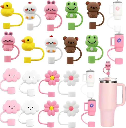 Miniatura 9 de LDKEDKF 11 piezas de cubiertas para pajitas de vaso Stanley, tapa de silicona para pajitas de vaso Stanley de 30 y 40 onzas con vasos, accesorios