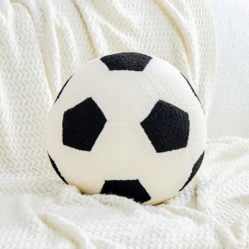 Miniatura 8 de Uvvyui Almohada de fútbol de fútbol, redonda, estética, decoración del hogar, almohada decorativa suave para fútbol, pelota deportiva de fútbol, Azul