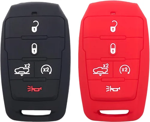 Miniatura 5 de Funda protectora de silicona para llavero de automóvil para Ram 1500 2021 2020 2019, accesorios de 5 botones de entrada sin llave, control remoto