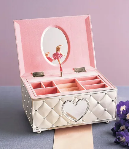 Miniatura 3 de Joyero de bailarina de metal para recuerdos de la niñez de Lenox, Metal, Blanco, individual