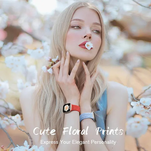 Miniatura 2 de SNBLK Paquete de 6 correas florales grabadas compatibles con Apple Watch de 40mm 41mm 42mm 38mm 44mm 45mm 46mm 49mm, mujeres y hombres, correa