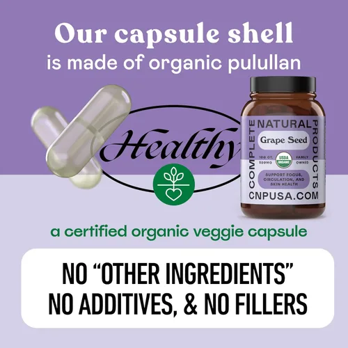 Miniatura 7 de Cápsulas orgánicas de semillas de uva – 520 mg, 100 unidades – polifenoles y antioxidantes OPC