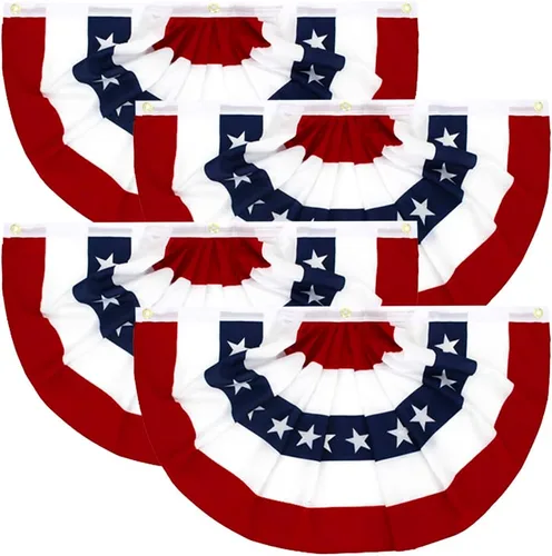 Miniatura 11 de Flaglink Bandera de abanico plisada estadounidense de 1.5 x 3 pies de ancho aproximado de 35.4 in – Bandera patriótica de Estados Unidos de medio