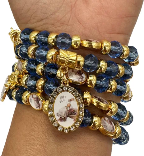 Miniatura 2 de Bautismo Favores Rosario Strech Pulsera Cruz Fiesta Recuerdos de Bautizo Católico Cristiano Recuerdos de Recuerdos de Recuerdos - 12 PCS