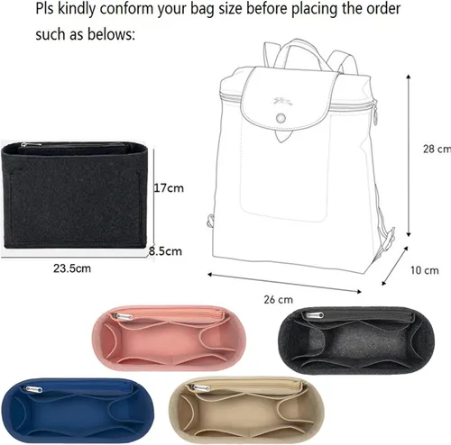 Miniatura 2 de Lckaey bolso mochila organizador para le pliage mochila fieltro bolsa inserto organizador multi bolsillo 1013beige