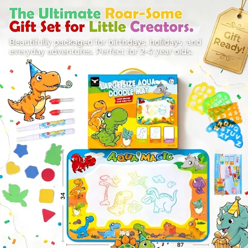 Miniatura 8 de Free to Fly- AquaDoodle - Esterilla de dibujo para niños, juguete para pintura y escritura color aqua magic, trae bolígrafos mágicos, juguetes