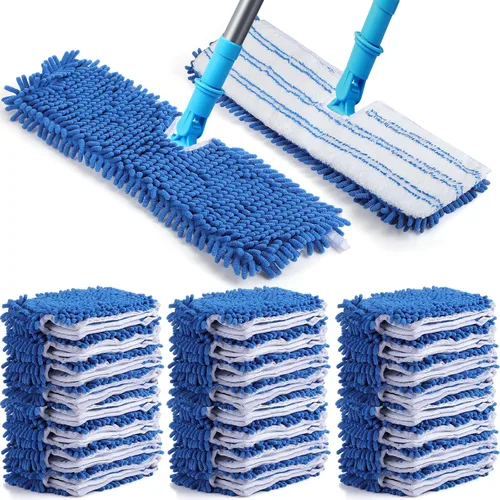 Miniatura 8 de Chengu 6 piezas de repuestos de microfibra para mopa abatible, cabezales de repuesto de doble cara, almohadillas de limpieza lavables a máquina