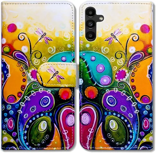 Miniatura 15 de Bcov Funda para Galaxy A13 5G, bonita funda de piel con tapa para teléfono con ranura para tarjetas, soporte para Samsung Galaxy A13 5G 2021 Linda
