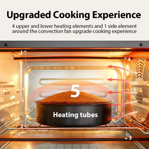 Miniatura 5 de Toshiba TL2-AC25CZA(GR) horno tostador con freidora de aire, horno digital de convección 6 en 1 con 9 funciones preestablecidas de cocción, para 6