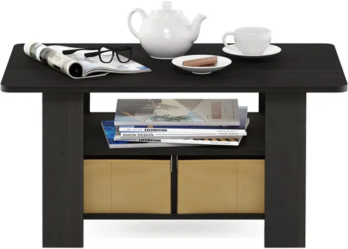 Miniatura 5 de Furinno 11158DBR/BK - Mesa de centro con almacenaje Espresso/Marrón