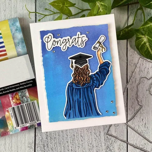 Miniatura 6 de Estudiantes de posgrado Vista trasera Troqueles y sellos para hacer tarjetas So Pround of You, To the Graduate, You Did It,Words Alpahbets - Sello