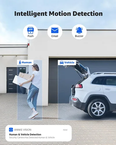 Miniatura 3 de ANNKE H1200 - Sistema de cámara de seguridad de 12MP, NVR de 8 canales H.265+ de 12MP y 4 cámaras IP de vigilancia PoE de 12 megapíxeles UHD con luz