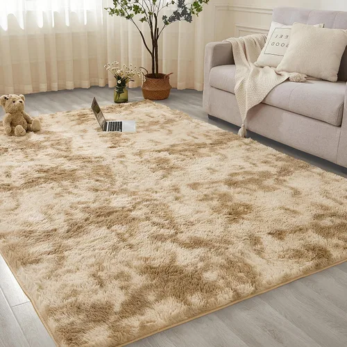 Miniatura 21 de Andency Alfombras suaves color burdeos para sala de estar, dormitorio, 5 x 8 pies, alfombra de noche lanuda esponjosa, antideslizante, alfombra