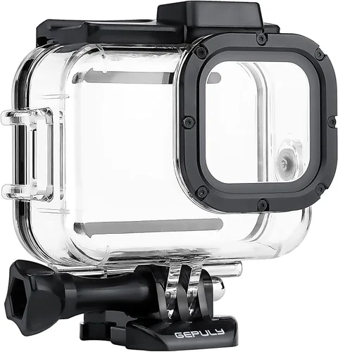 Miniatura 7 de GEPULY Funda impermeable con 2 zapatos fríos para GoPro Hero 13 12 11 10 9 Negro 316 Anti-Rust,196FT/60M Waterproof,Underwater Case Fits Mic &