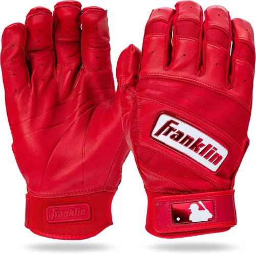 Franklin Sports MLB Guantes de Bateo de Béisbol - Guantes de Bateo Natural II para Béisbol + Sóftbol - Pares de Guantes de Bateo para Adultos Rojo