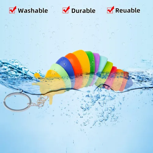 Miniatura 3 de MEIEST 6 piezas de mini juguetes para la ansiedad, diseño articulado en 3D, oruga elástica para aliviar el estrés, juguete de mano flexible, ideal