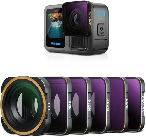 Miniatura 10 de Paquete de 4 filtros ND ND8 ND16 ND32 CPL para GoPro Hero 13, Hero12, Hero11, Hero10, Hero 9 negro, HD de vidrio óptico de densidad neutra