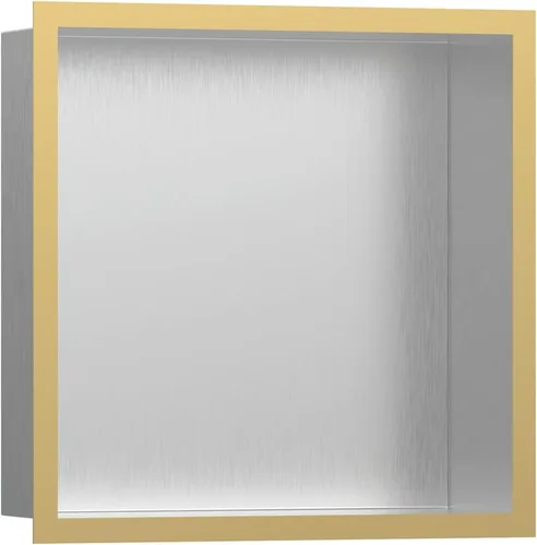 Miniatura 2 de hansgrohe XtraStoris 56097800 - Nicho de pared empotrado individual de acero inoxidable cepillado con marco de diseño de 12 x 12 x 4 pulgadas, acero