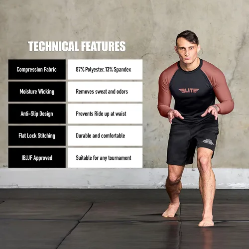 Miniatura 22 de Elite Sports MMA, BJJJ, No-Gi, protección de entrenamiento de manga corta