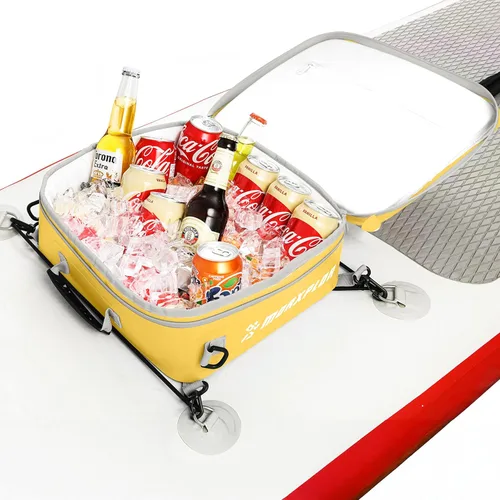 Miniatura 8 de MORXPLOR Bolsa térmica impermeable de PVC para paddleboard, 12 latas, enfriador aislado suave para paddleboard, camping, kayak Azul oscuro