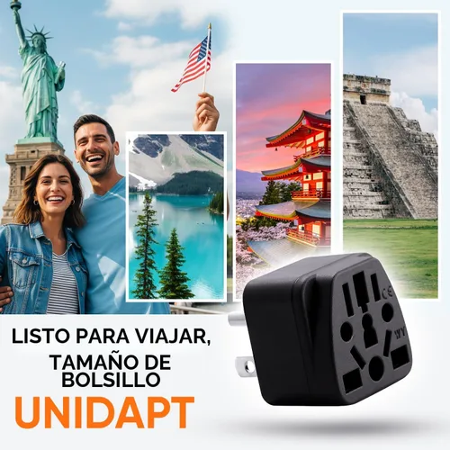 Miniatura 6 de Unidapt Adaptador de enchufe de viaje de EE. UU., UE, AU, Reino Unido, NZ, CN a Estados Unidos (tipo B), enchufe de pared de 3 clavijas con conexión