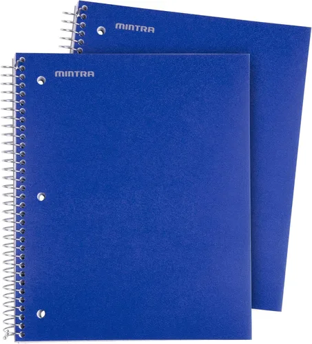 Miniatura 13 de Mintra Office Cuadernos de espiral duraderos, 3 materias (lavanda, verde salvia, salmón, rayas universitarias, paquete de 3)