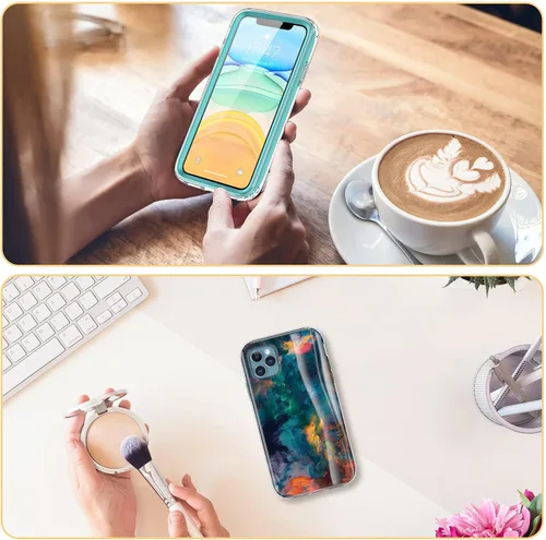 Miniatura 6 de ESDOT - Funda para iPhone 11 Pro Max, con protector de pantalla integrado, funda de grado militar con diseño de moda para mujeres y niñas, funda