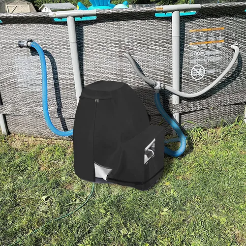 Miniatura 6 de Bitubi Cubierta de invierno para bomba de filtro de arena con forro de felpa, cubierta impermeable para bomba de piscina, protege de la nieve severa