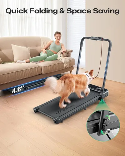 Miniatura 9 de UREVO Strol 2E Pro - Caminadora inteligente inclinada con aplicación, 12% de inclinación, almohadilla compacta para caminar con mango de seguridad