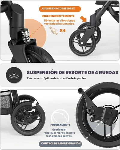 Miniatura 6 de Zoosky Cochecito mediano para perros grandes, cochecito para mascotas para perros medianos de hasta 66 libras, todo terreno con asa y toldo