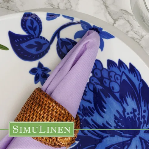 Miniatura 6 de SimuLinen Servilletas de cena con tacto de lino morado o lavanda, servilletas desechables kosher similares a la tela, para bodas y duchas, 16 x 16
