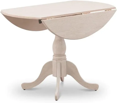 Miniatura 6 de East West Furniture DMT-LWH-TP Dublin - Mesa de comedor redonda con base de pedestal, 42 x 42 pulgadas, color blanco lino