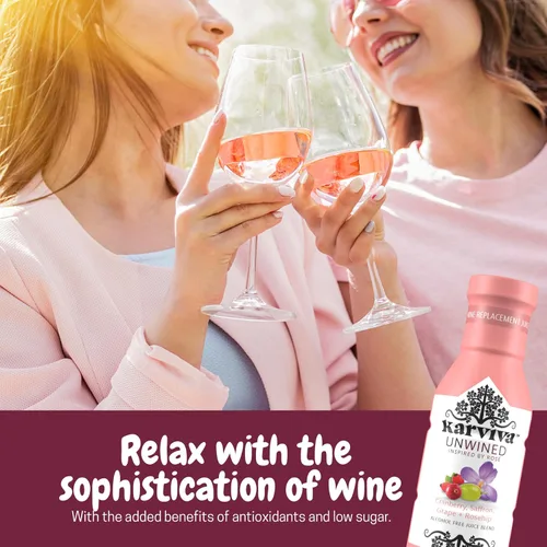Miniatura 3 de Karviva Alternativa al vino rosado sin vino sin alcohol – Bajo en azúcar, orgánico, mezcla de hierbas para relajación, equilibrio hormonal y salud