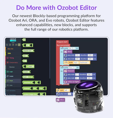 Miniatura 8 de Ozobot Kit de aula Ari (12 bots) Robot de aprendizaje interactivo con pantalla táctil, sensor ToF, acelerómetro, giroscopio e integración de IA