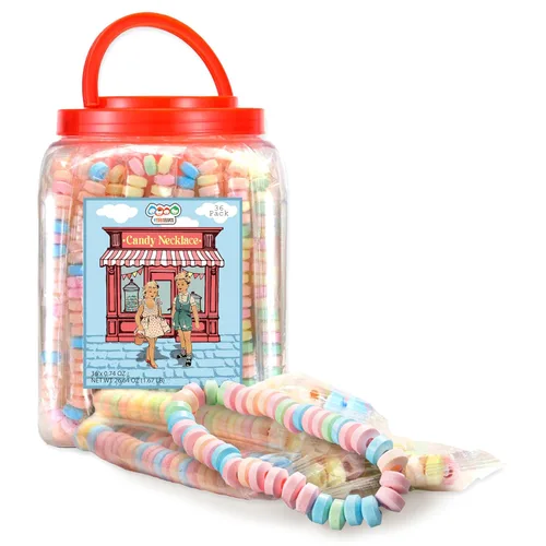 Miniatura 9 de 36 collares de dulces envueltos individualmente, estilo gargantilla, joyas nostálgicas de caramelo pastel perfectas para recuerdos de fiesta