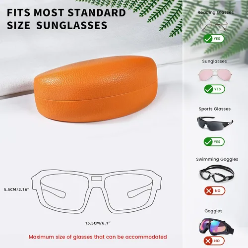 Miniatura 5 de molshine Funda rígida para gafas de sol funda clásica grande para lentes de sol lentes con paño de limpieza bolsa