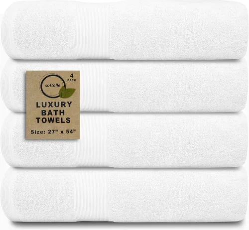 Miniatura 23 de Juego de 4 toallas de baño de lujo (27 x 54 pulgadas), toallas para baño, súper suaves, toallas altamente absorbentes para el hogar, spa, gimnasio