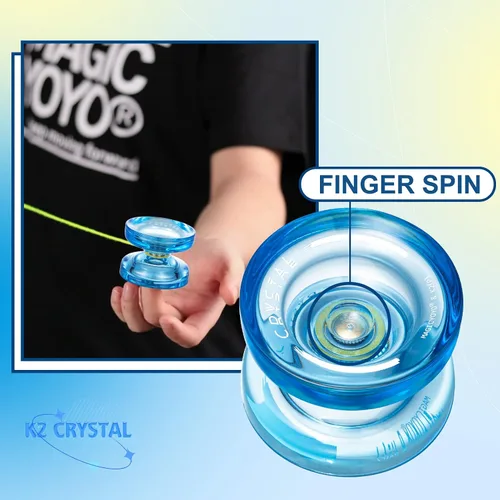 Miniatura 7 de MAGICYOYO Yo Yo de Cristal Profesional K2, Yoyo Responsivo para Niños de 8-12, Yo-yo de Plástico con Giro de Dedo para Trucos con Rodamiento No