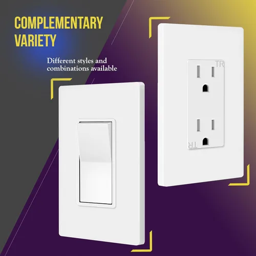 Miniatura 5 de ENERLITES Placa de pared decorativa sin tornillos, cubierta de salida segura para niños, tamaño 1-Gang, 4.68 pulgadas de alto x 2.93 pulgadas