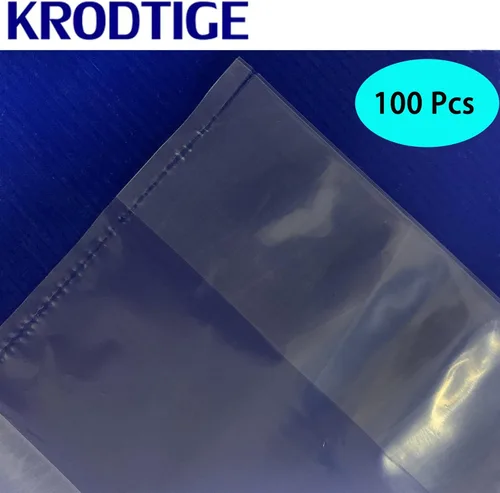 Miniatura 8 de Krodtige 100 bolsas de plástico transparentes de 8 x 12 pulgadas con asas troqueladas y refuerzo, asas troqueladas de 2 mil de grosor, perfectas