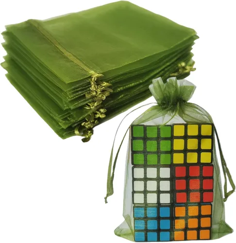 Miniatura 18 de Juego de 50 bolsas de organza de regalo con cordón azul aguamarina de 4 x 6 pulgadas para baby shower, Navidad, boda, recuerdos de fiesta, despedida