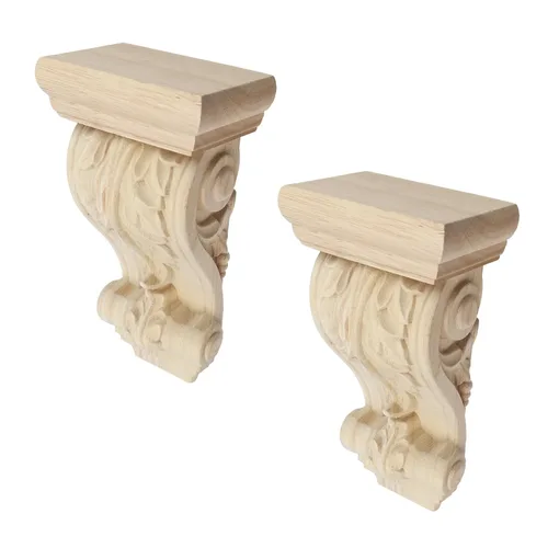 Miniatura 12 de Woogim 2 soportes de madera tradicionales de madera para estantes decorativos para el hogar, techo, esquina, decoración de esquina de 1.97 pulgadas